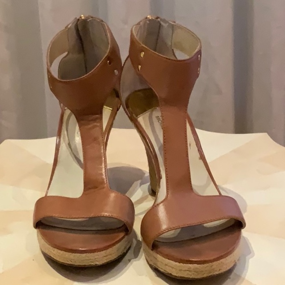 Michael Kors, camel color wedges, size 10